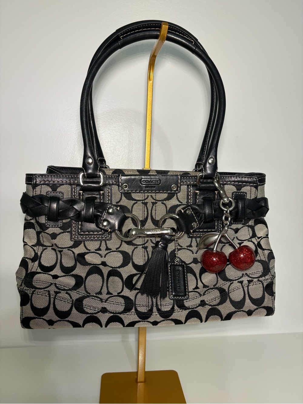 Coach Black Signature Canvas Satchel